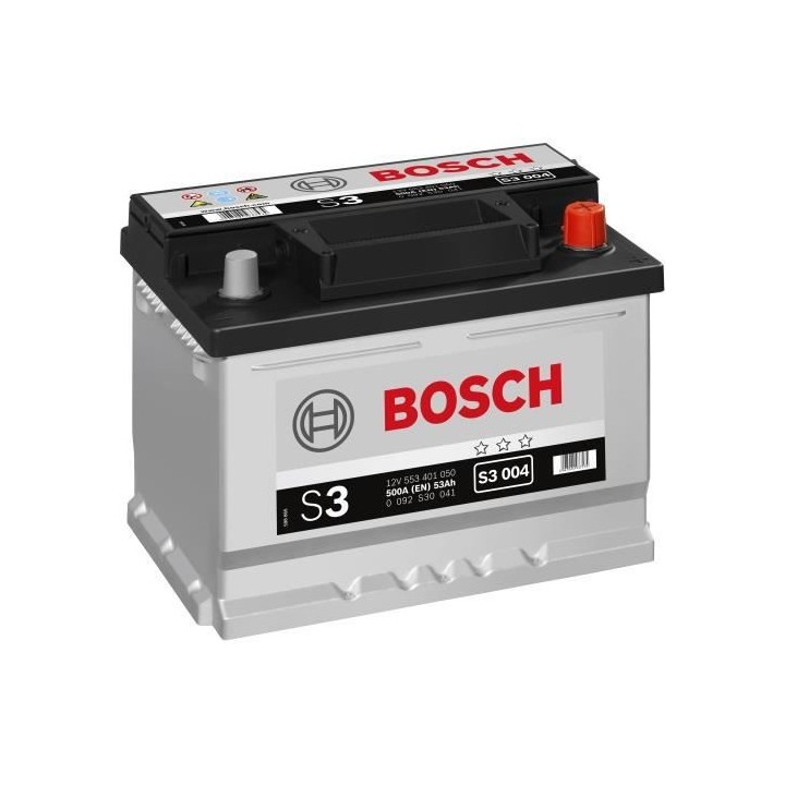 BOSCH Batterie Auto S3004 53Ah 500A / + a droite
