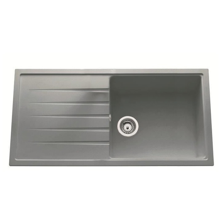 EWI Evier cuisine a encastrer 1 grand bac + 1 égouttoir Topaze - Gran