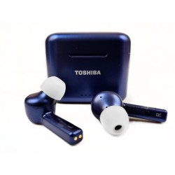 TOSHIBA RZE-BT750EL- Ecouteurs True Wireless intra auriculaire Bluetooth - Auto-pairing - Boitier de charge (Qi) - Bleu