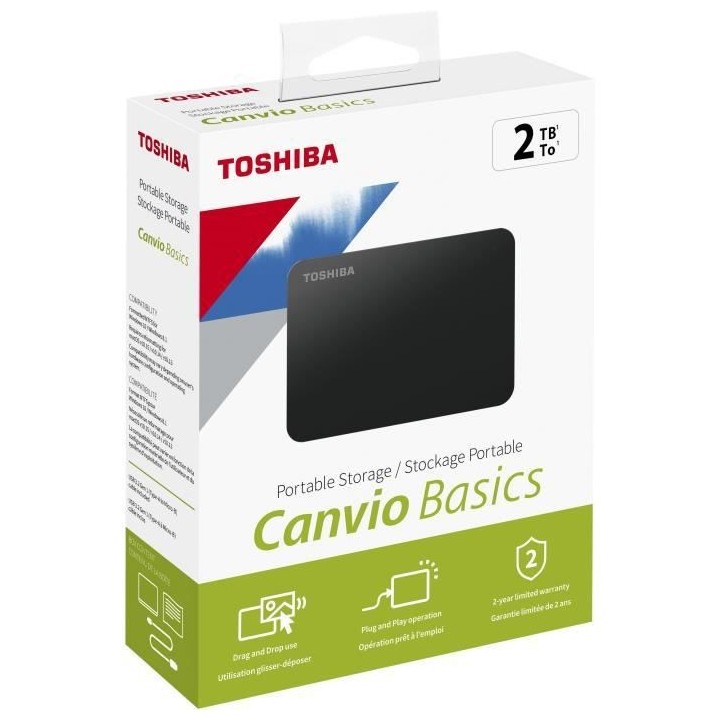 TOSHIBA - Disque dur Externe - Canvio basics - 2To - USB 3.0 (HDTB420