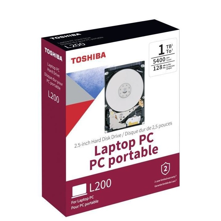 TOSHIBA - Disque dur Interne - L200 - 1To - 5400 tr/min - 2.5 Boite Re