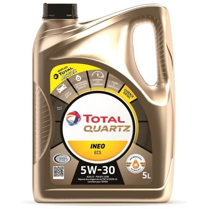 TOTAL HUILE ESSENCE & DIESEL MOTEUR 5L QUARTZ INEO ECS 5W30