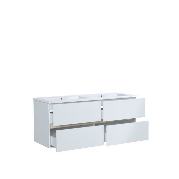 TOTEM Salle de bain 120cm - 4 tiroirs fermetures ralenties - double va