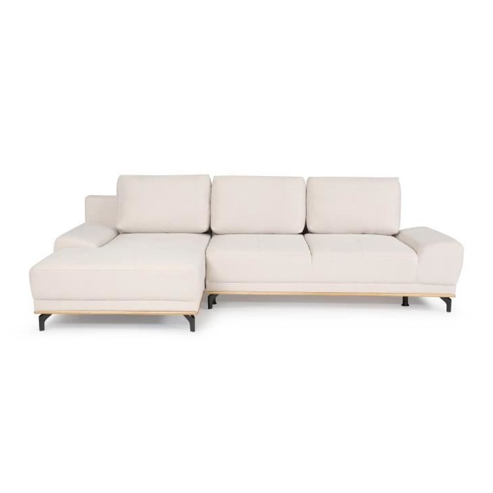 Canapé d'angle convertible gauche 4 places - Tissu Campsay beige - L