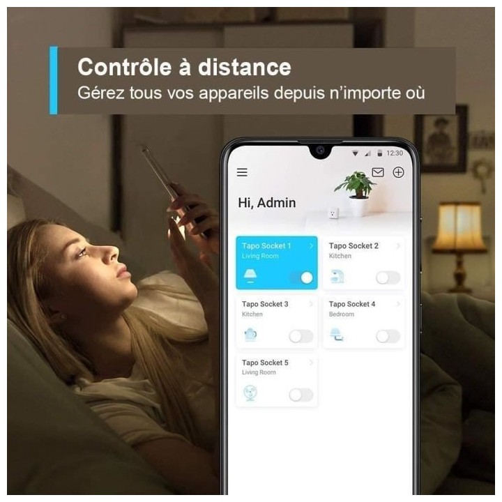 TP-Link Tapo Prise Connectée WiFi, compatible avec Alexa, Google Home