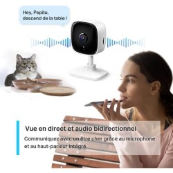 TP-Link Tapo Caméra Surveillance WiFi, Tapo camera IP 1080P avec Vision Nocturne, Détection de Mouvement, Caméra Bébé Tapo