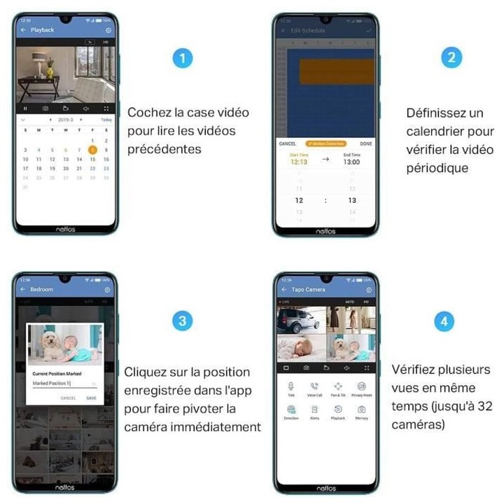 TP-Link Tapo Caméra Surveillance WiFi, Tapo camera IP 1080P avec Visi