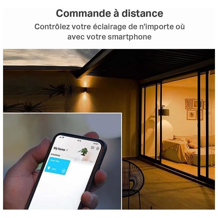 TP-Link Tapo Ampoule Connectée Wifi, Ampoule LED E27 Blanc Chaud, com