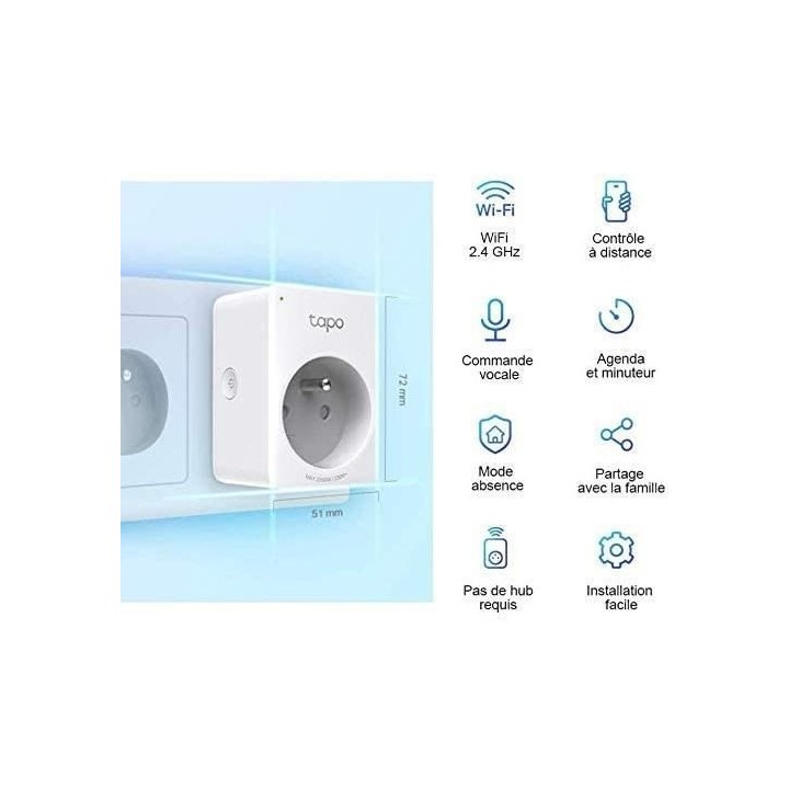 TP-Link Tapo Prise Connectée WiFi, compatible avec Alexa, Google Home