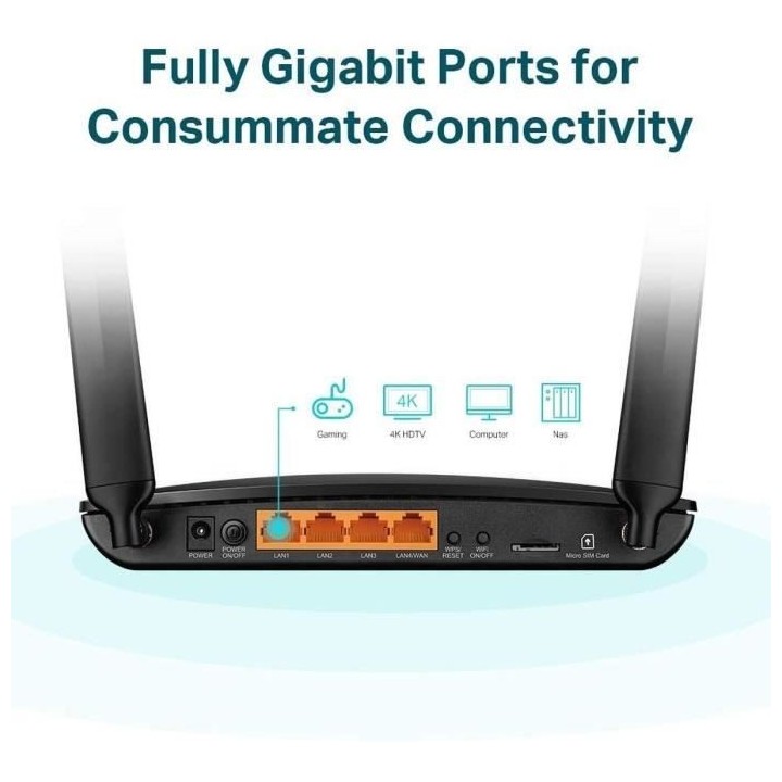 TP-Link Archer MR600 Routeur 4G+ Cat. 6 Débit 300 Mbps WiFi AC 1200 M