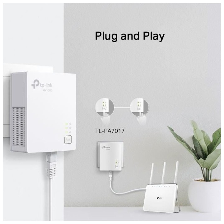 TP-Link TL-PA7017 KIT 1000 Mbps Pack de 2 Adaptateurs CPL avec 1 port