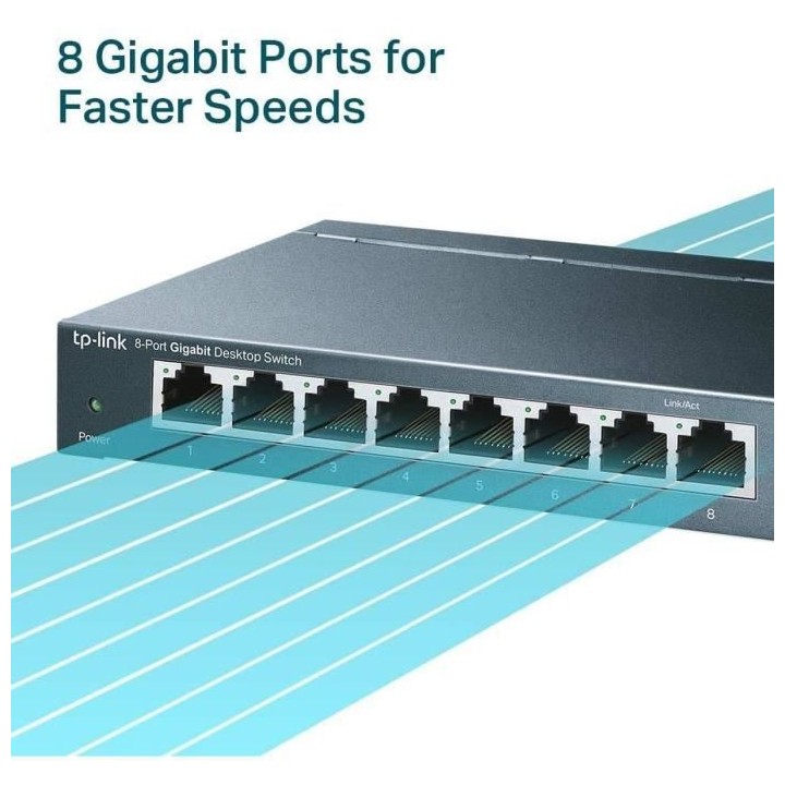 TP-Link Switch de bureau 8 ports Gigabit 10/100/1000 Mbps TL-SG108 id