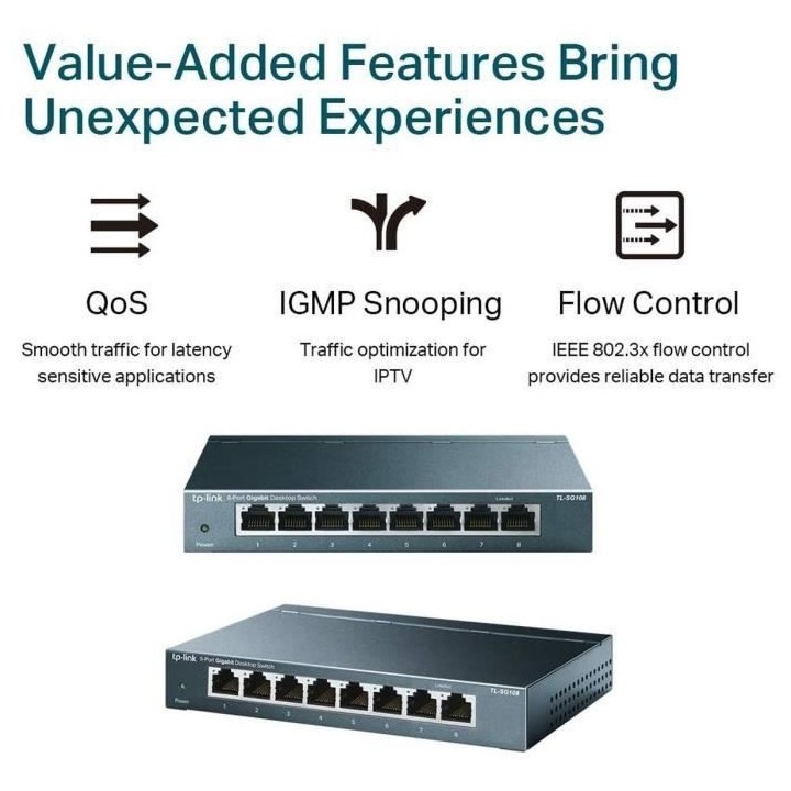 TP-Link Switch de bureau 8 ports Gigabit 10/100/1000 Mbps TL-SG108 id