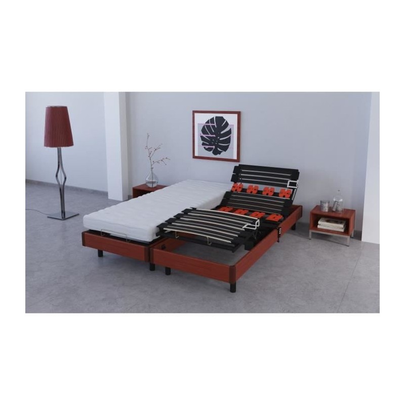 BILBAO Ensemble relaxation matelas + sommiers électriques 2 x 80 x 200 cm - Mousse - 18 cm - Equilibré