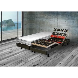 WEBED Ensemble matelas + sommier relaxation 160 x 200 - Latex - 18 cm - Mi-ferme et équilibré - Gris - MALAGA