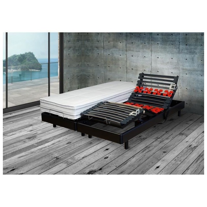 WEBED Ensemble matelas + sommier relaxation 160 x 200 - Latex - 18 cm