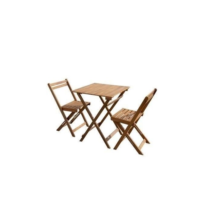 Ensemble repas de jardin ou de balcon 2 personnes - table 60x60cm et 2