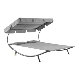 Transat avec structure en acier - 2 personnes - Bari - Gris
