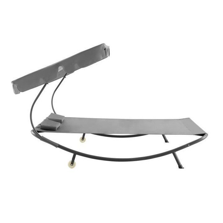 Transat avec structure en acier - 2 personnes - Bari - Gris