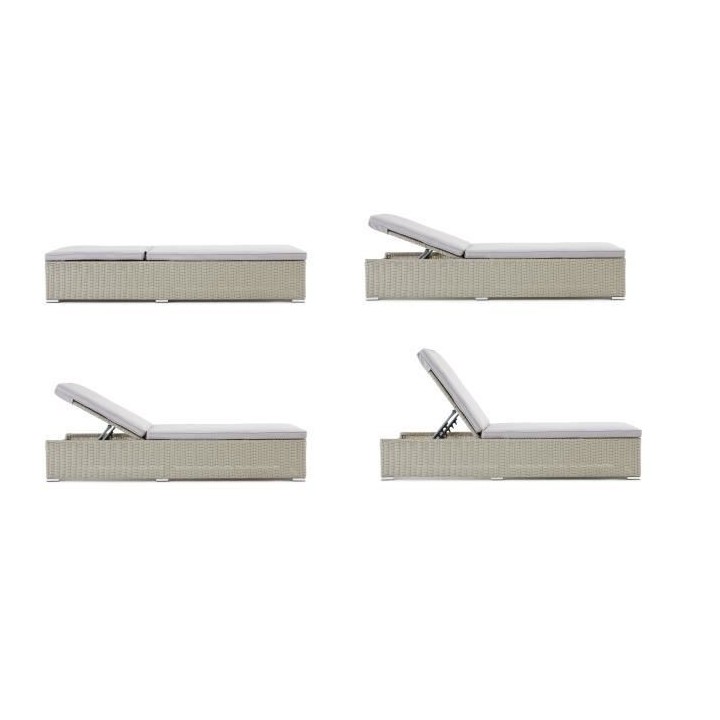 Bain de soleil ALVITO en résine tressée avec coussin