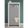 Chambre bébé Trio : Lit 70 x 140 cm + Commode a langer + Armoire PIA - Blanc et gris - TREND TEAM