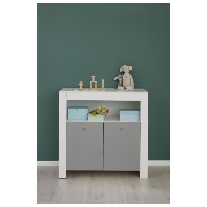 Chambre bébé Trio : Lit 70 x 140 cm + Commode a langer + Armoire PIA