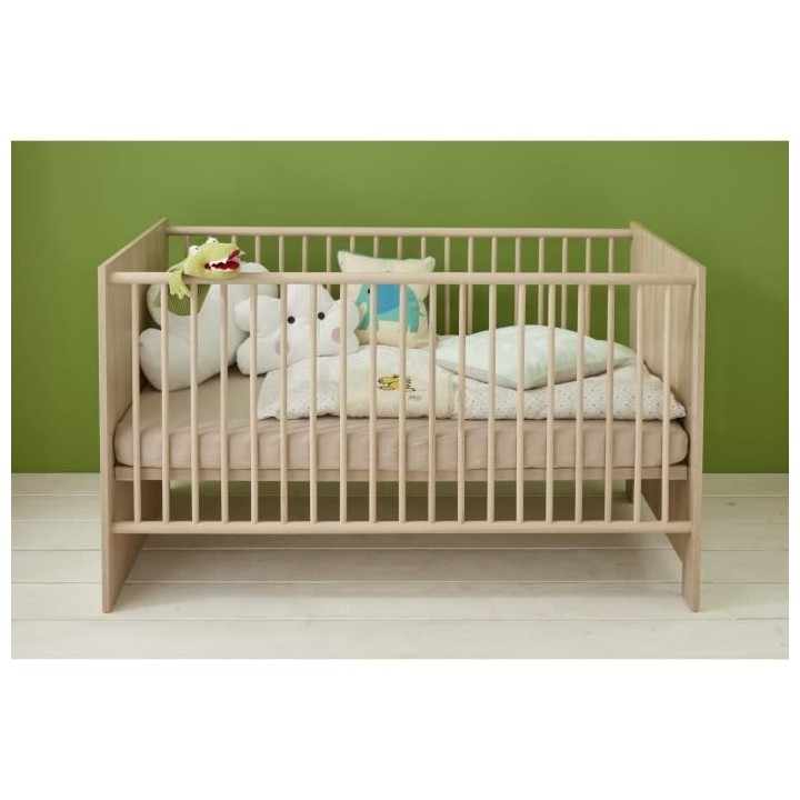 Chambre bébé Duo : Lit 70 x 140 cm + Commode a langer OLIVIA - Chene