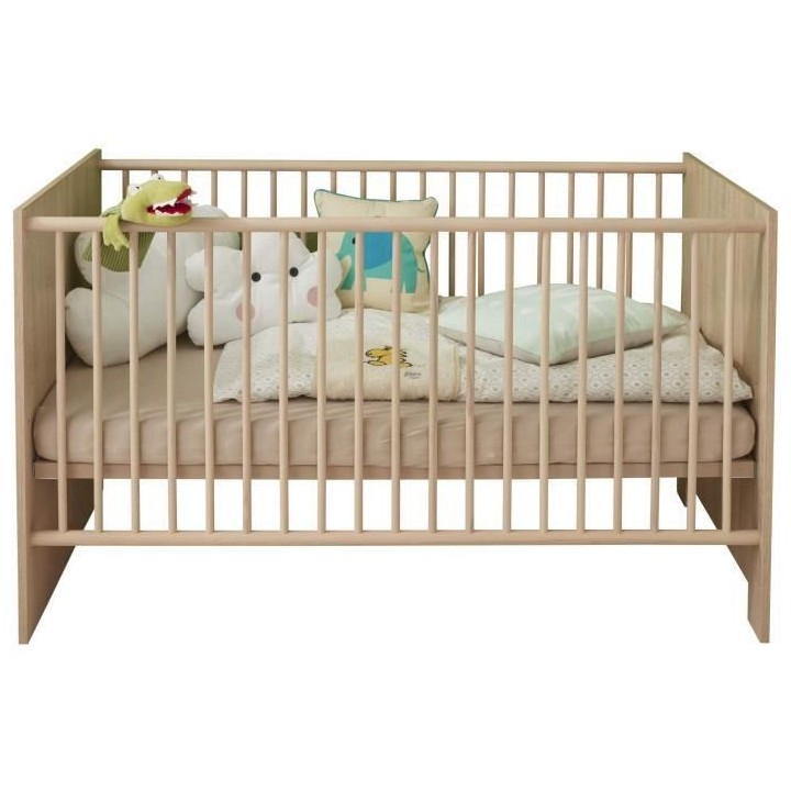 Chambre bébé Duo : Lit 70 x 140 cm + Commode a langer OLIVIA - Chene