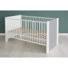 Chambre bébé Duo : Lit 70 x 140 cm + Commode a langer PIA - Blanc et gris - TREND TEAM