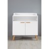 Chambre bébé Duo : Lit 70 x 140 cm + Commode a langer MATS - Blanc et chene - TREND TEAM