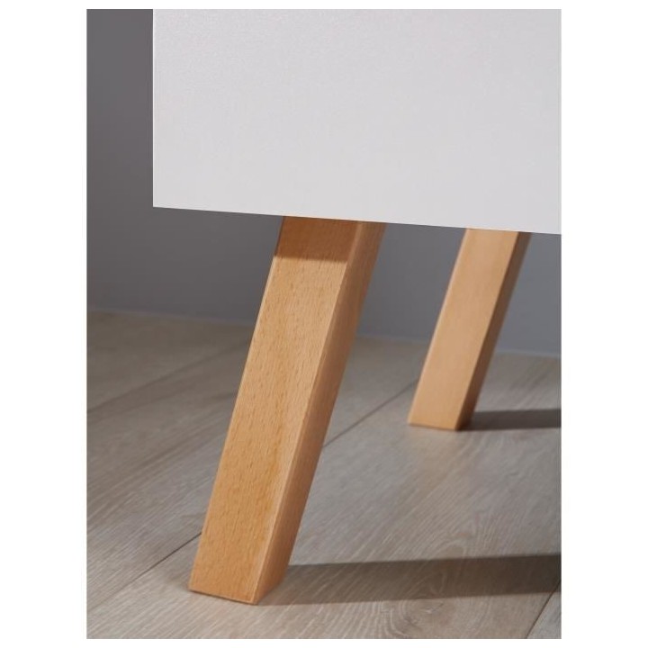 Chambre bébé Duo : Lit 70 x 140 cm + Commode a langer MATS - Blanc e