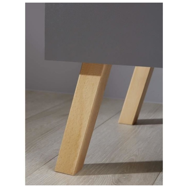 Chambre bébé Duo : Lit 70 x 140 cm + Commode a langer MATS - Gris et