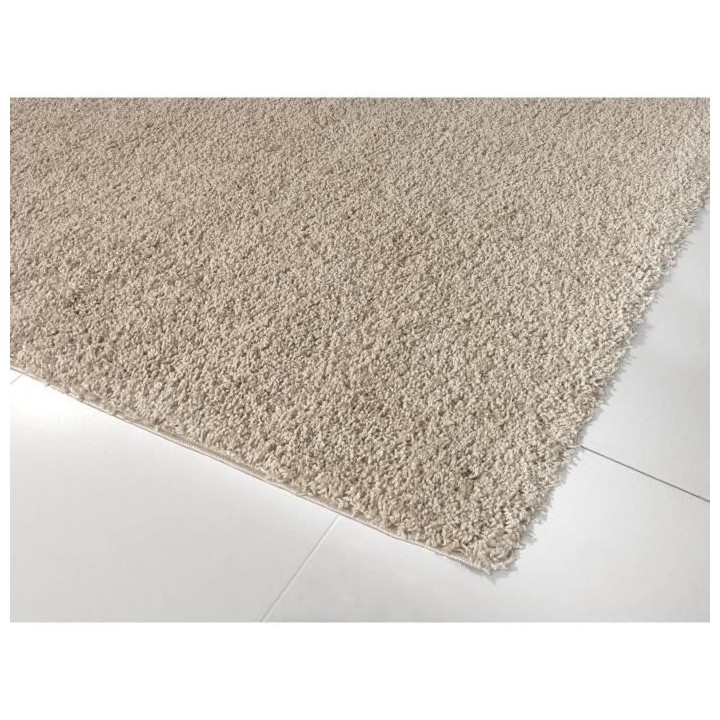 TRENDY Tapis de salon Shaggy en polypropylene - 120 x 160 cm - Beige
