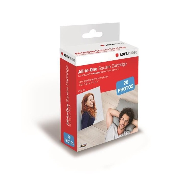 AGFA ASQC20 Cartouche Imprimante Photo Realpix Square S - 3*3 - 20 she