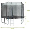 Trampoline 244 cm Noir TRIGANO Échelle, filet de protection, housse de protection, bâche et ancrage inclus