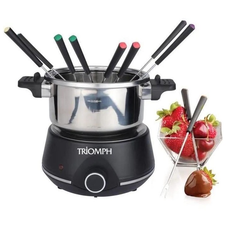 TRIOMPH ETF2189 - Fondue éléctrique 1400W - 2L - 8 personnes - Plaqu