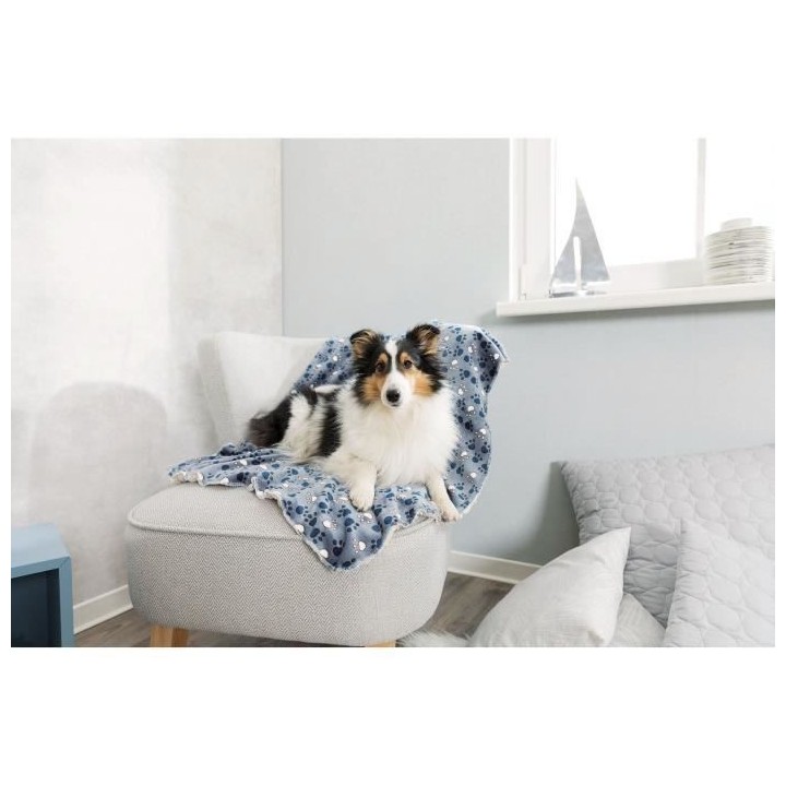 TRIXIE Couverture Tammy 100 × 70 cm - Bleu et beige - Pour chien