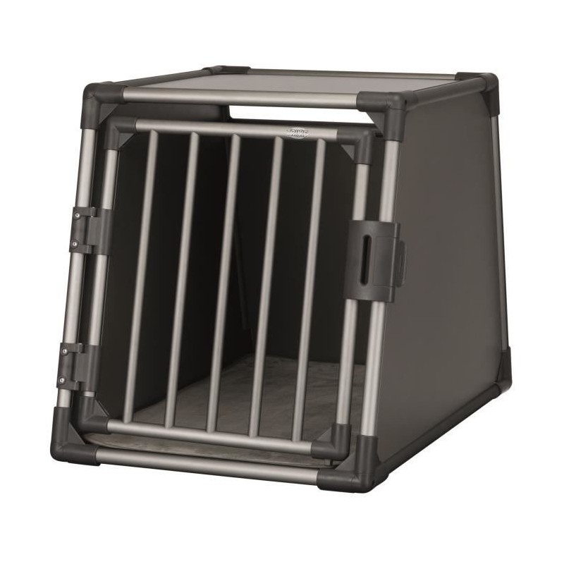 TRIXIE Box de transport - Aluminium - M et L : 61 x 65 x 86 cm - Gris graphite - Pour chien