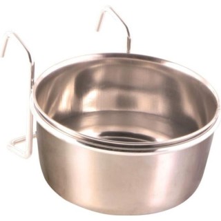 TRIXIE Ecuelle inox avec support - 300ml - Ø9cm - Pour perroquet et p