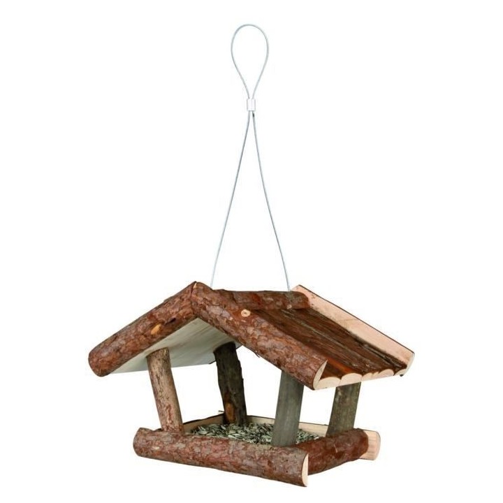NATURAL LIVING Mangeoire pour oiseaux 32 × 23 × 20 cm naturel