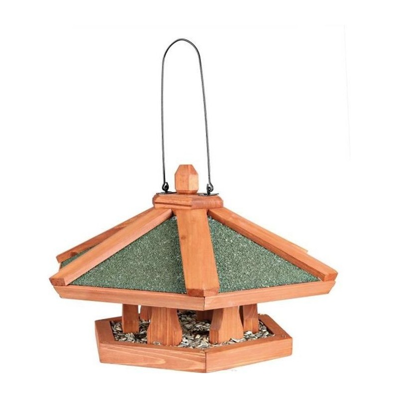 NATURA Mangeoire suspendue pour oiseaux ø 42 × 24 cm naturel