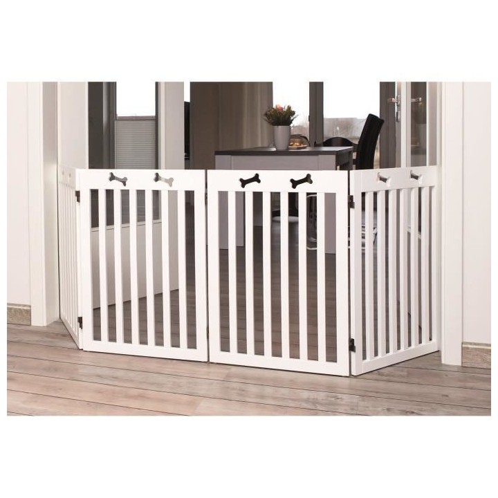 TRIXIE Barriere pour chiens 4 parties MDF 60-160 cm Blanc