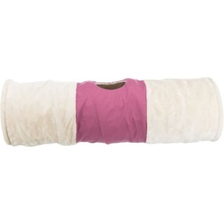 TRIXIE Tunnel de jeu en peluche - XXL - Ø 35 x 115 cm - Beige et fuch