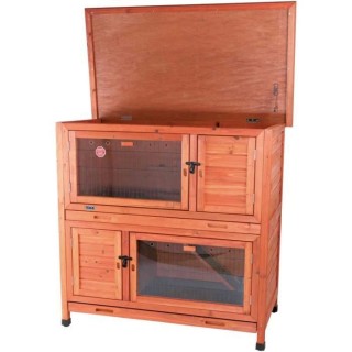 TRIXIE Clapier avec isolation Natural - 2 étages - 116 x 113 x 65 cm