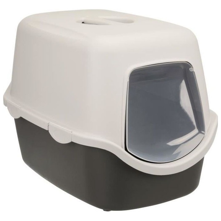 TRIXIE Bac a litiere Vico - 40 x 40 x 56 cm - Gris foncé et gris clai