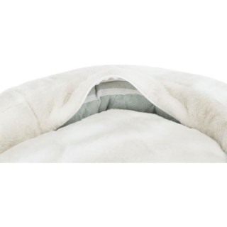 TRIXIE Lit Nelli contour de chat - 58 x 53 cm - Blanc et taupe - Pour