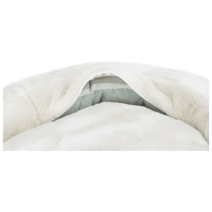 TRIXIE Lit Nelli contour de chat - 58 x 53 cm - Blanc et taupe - Pour