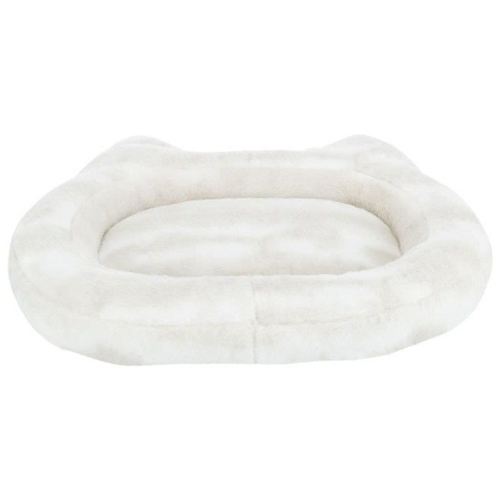 TRIXIE Lit Nelli contour de chat - 58 x 53 cm - Blanc et taupe - Pour