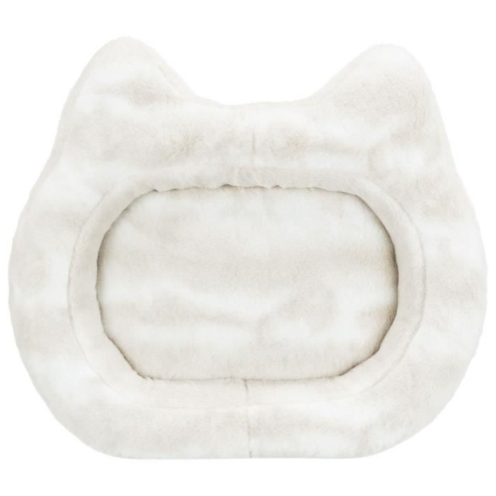TRIXIE Lit Nelli contour de chat - 58 x 53 cm - Blanc et taupe - Pour