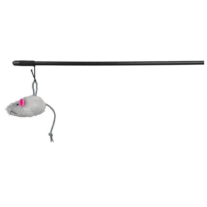 TRIXIE Canne a peche avec souris peluche 100 cm pour chat